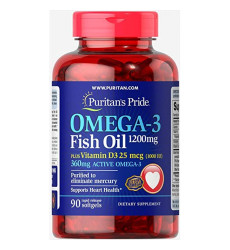 Omega-3 Fish Oil 1200 mg plus Vitamin D3 1000IU - 90 soft