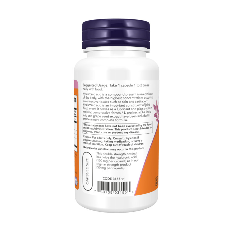 Hyaluronic Acid Double Strength 100 mg - 120 vcaps