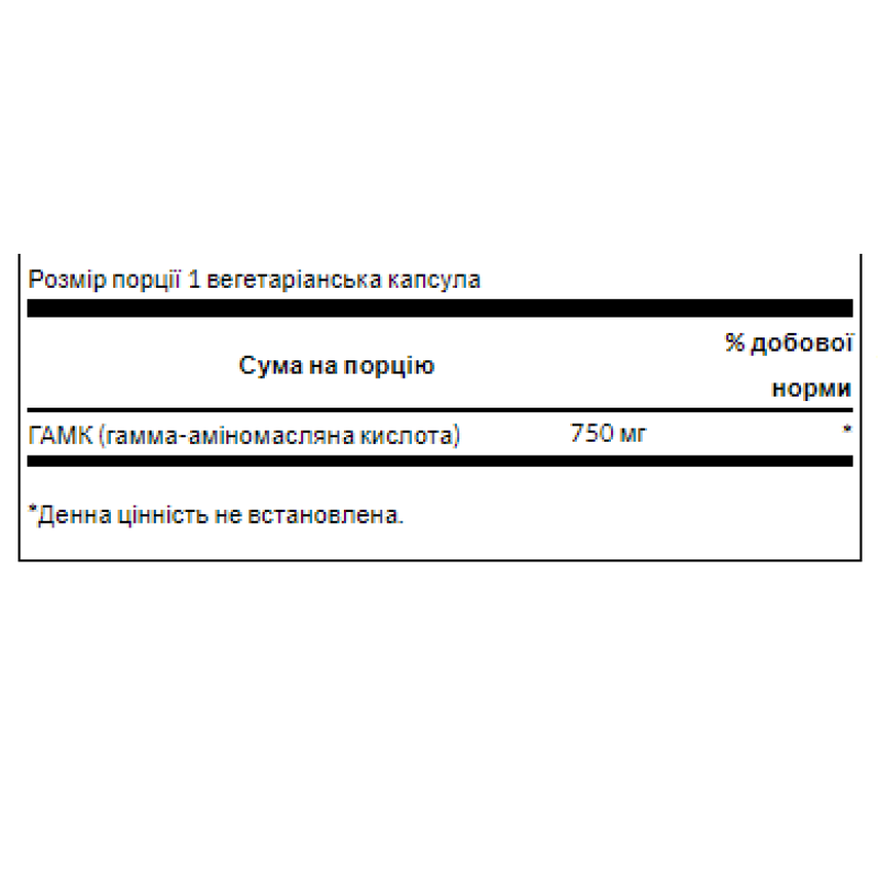 GABA Maximum Strength 750 mg - 60 Veg Caps