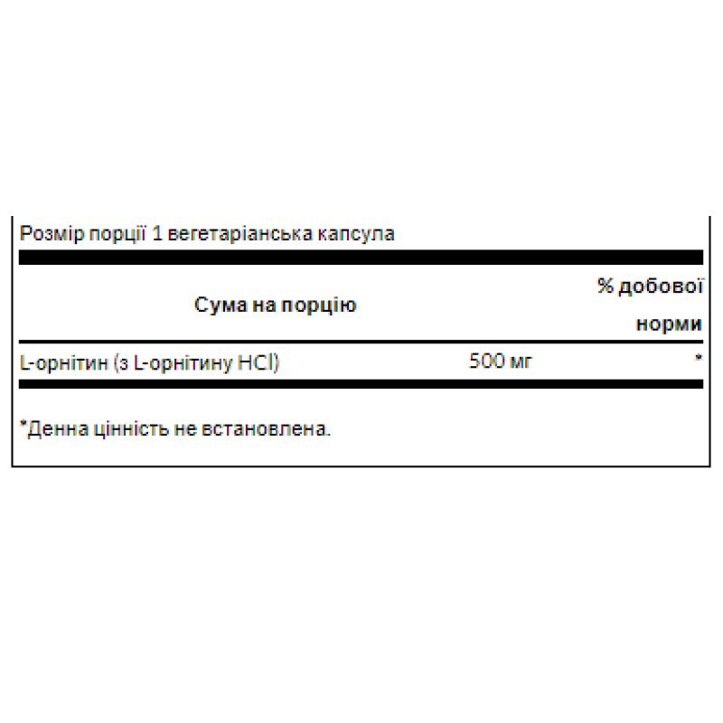 L-Ornithine 500mg - 60veg caps