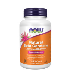 Beta Carotene Natural 7500mcg 25000IU - 180 softgels