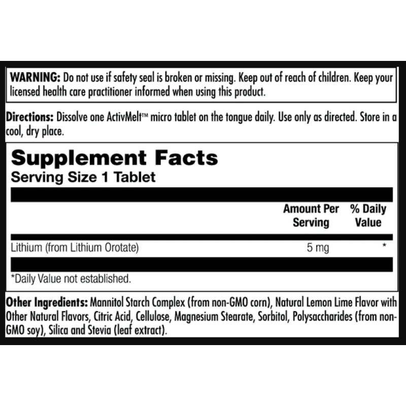 Lithium Orotate 5mg - 90 tabs Lemon Lime (До 01.27)