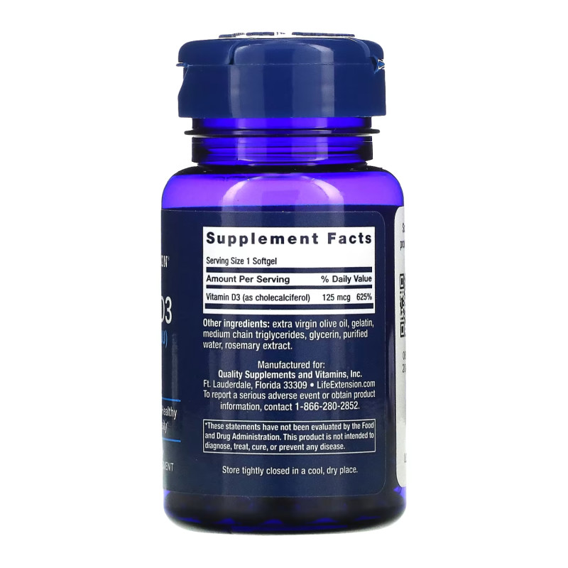 Vitamin D3 125 mcg (5000 IU) - 60 softgels