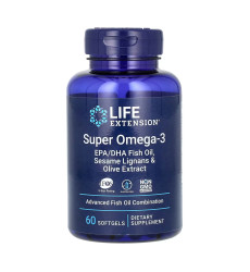 Super Omega-3 EPA/DHA Fish Oil Sesame Lignans & Olive Extract - 60 softgels