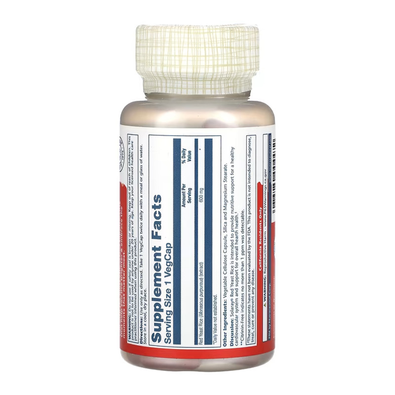 Red Yeast Rice 600mg - 90 vcaps