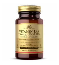 Vitamin D3 25 mcg (1000 IU) Chewable Strawberry Banana Swirl - 100 Chewables