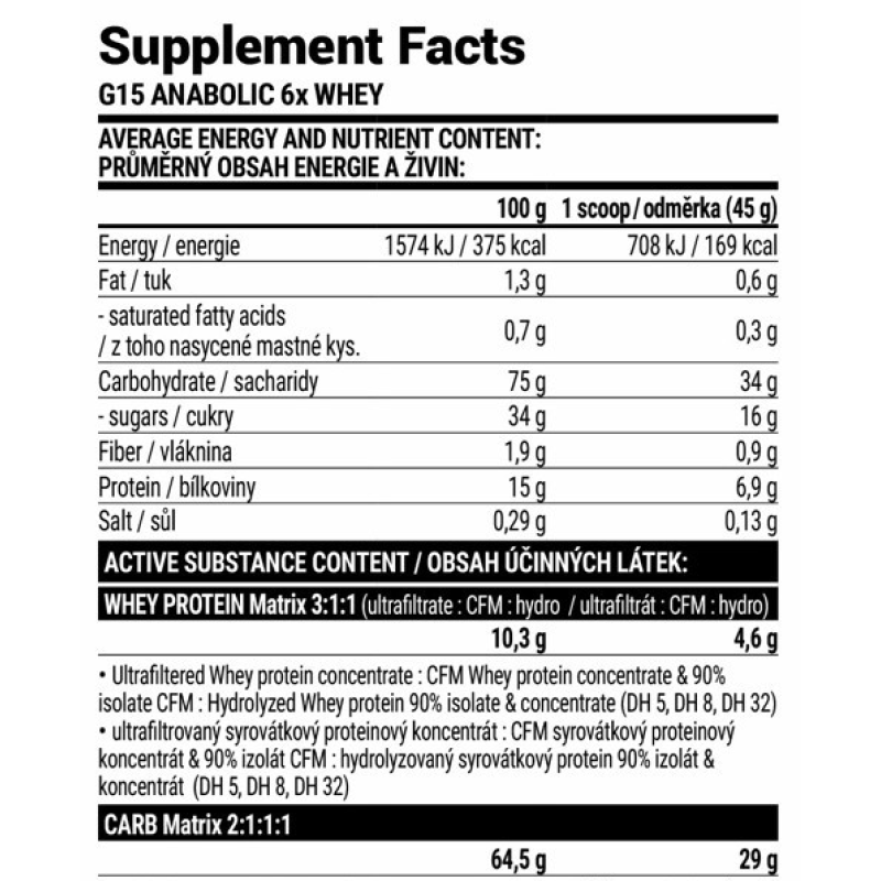 G15 Anabolic Gainer - 3000g Choco-Coconut