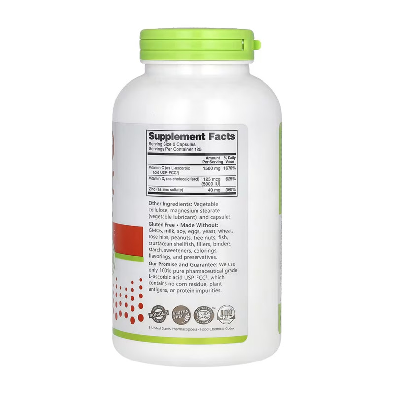 Vitamin C + D3 & Zinc - 250 caps