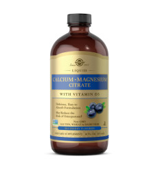 Liquid Calcium Magnesium Citrate with Vitamin D3 - 16 oz Natural Blueberry