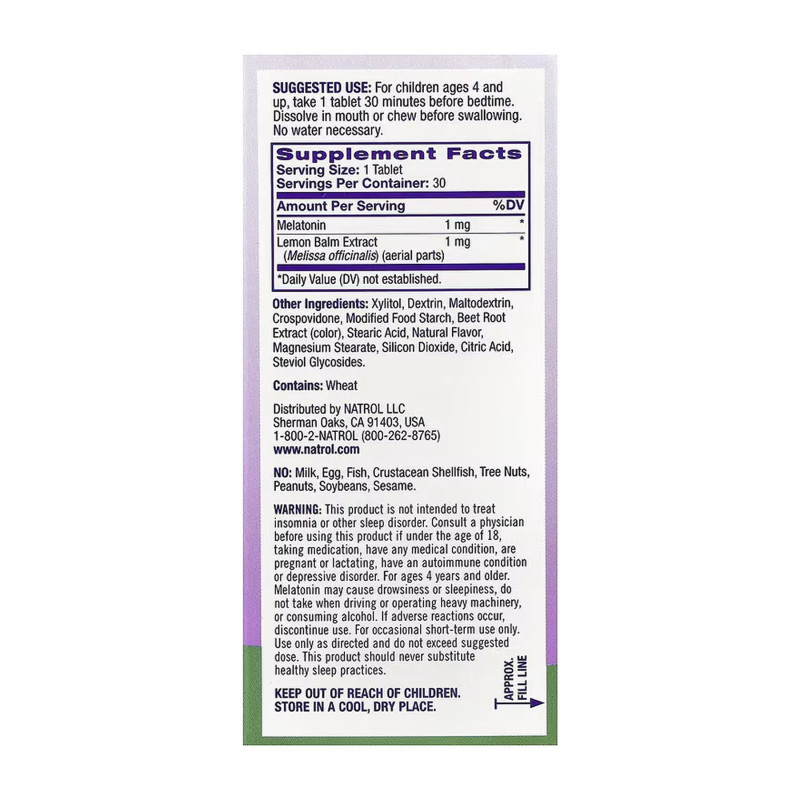 Kids Melatonin 1mg - 30 tabs (Пошкоджена банка)