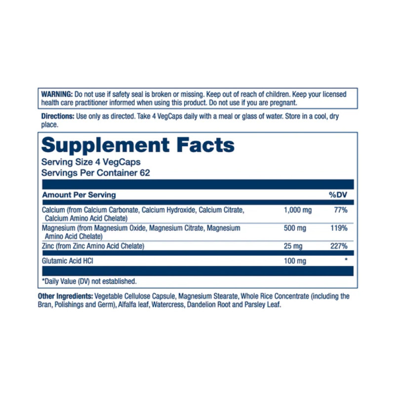 Calcium Magnesium Zinc - 250 vcaps