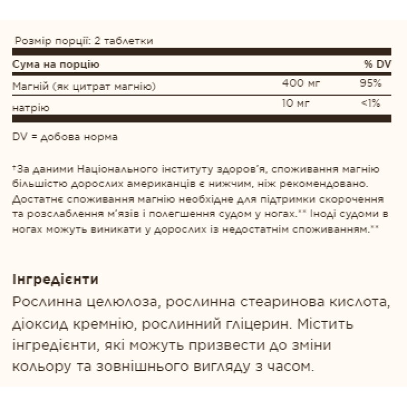 Magnesium Citrate - 120 tabs (Пошкоджена етикетка)
