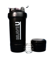 Shaker with containers 3 in 1 - 600ml Black