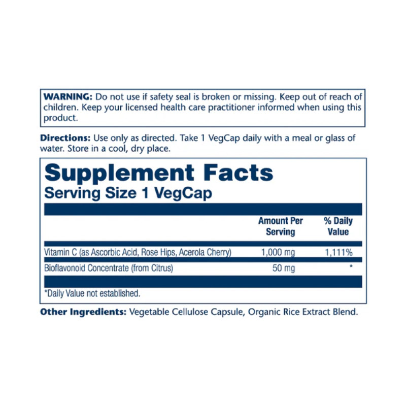 Vitamin C with Rose Hips, Acerola & Bioflavonoids 1000mg - 100 vcaps
