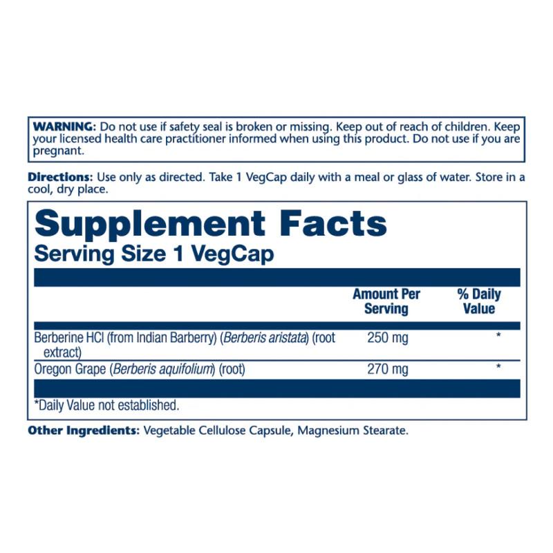 Berberine with Oregon Grape - 60 vcaps