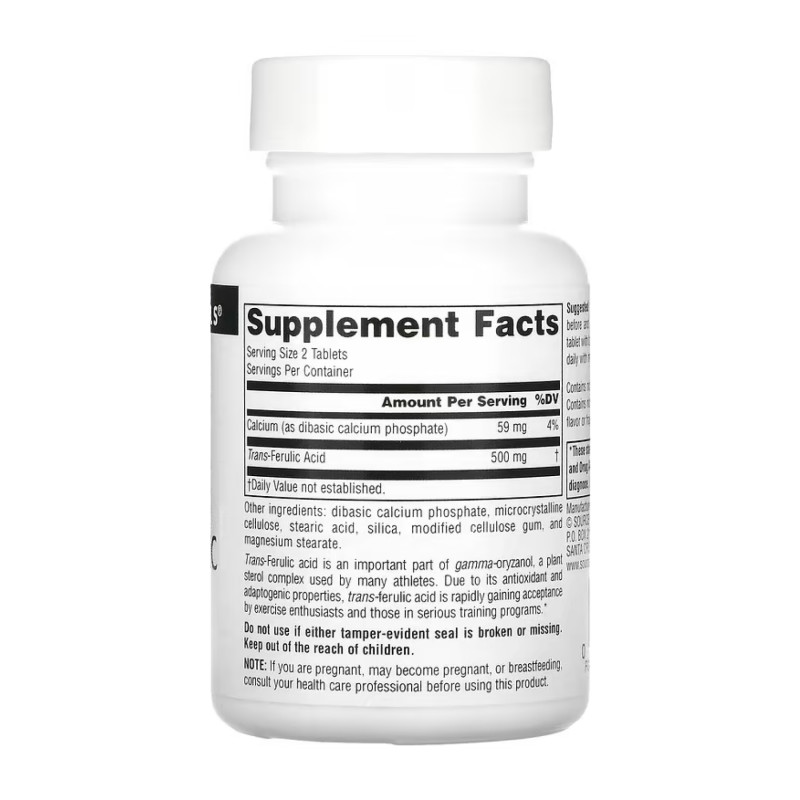 Trans-Ferulic Acid 250mg - 30 tabs (Пошкоджена банка)