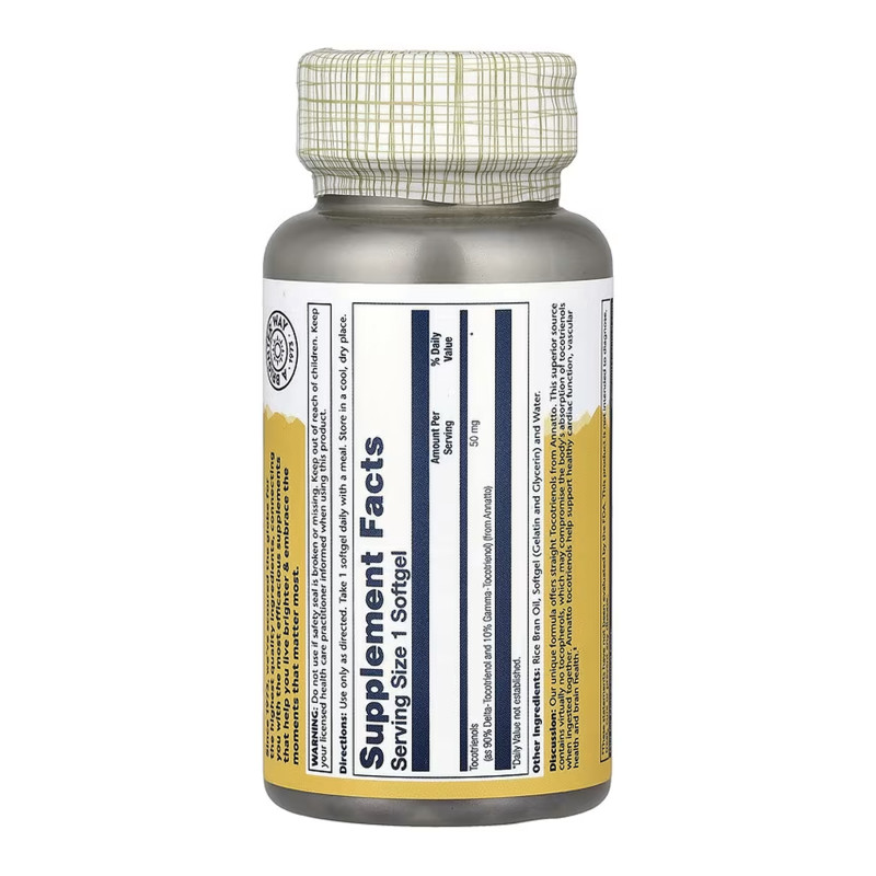 Vitamin E Tocotrienols, Annatto 50mg - 60 softgels (До 10.26)