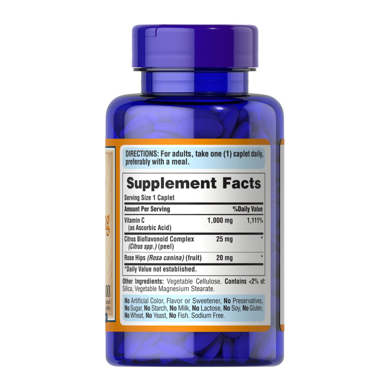Vitamin C-1000 mg with Bioflavonoids & Rose Hips - 100 caps (Пошкоджена банка)