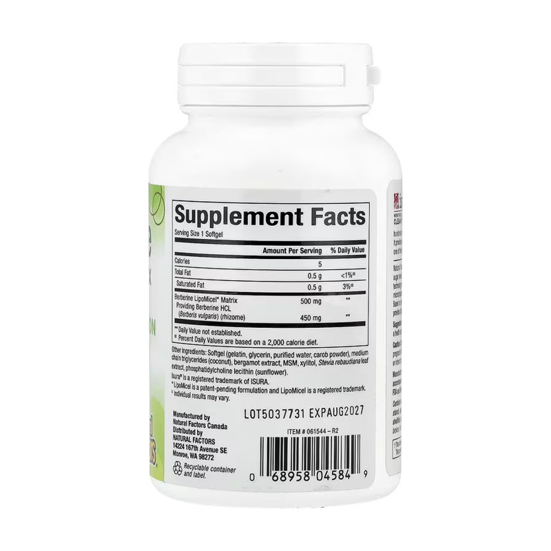 Berberine LipoMicel Matrix - 60 softgels