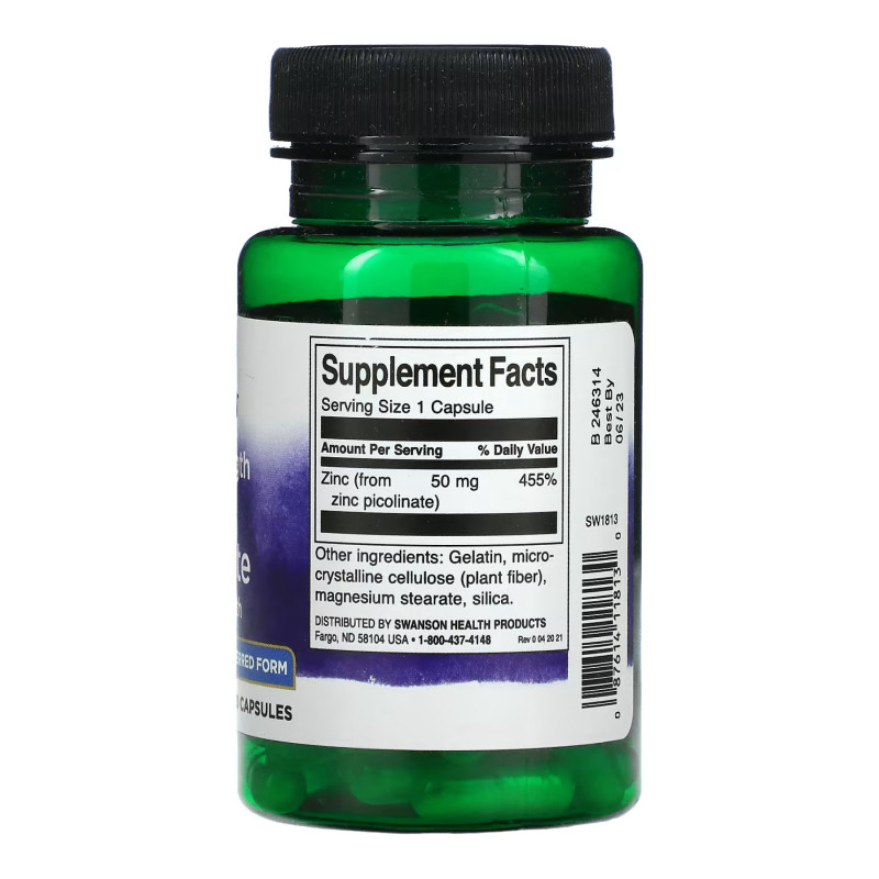 Extra Strength Zinc Picolinate Body Preferred Form 50mg - 60 caps