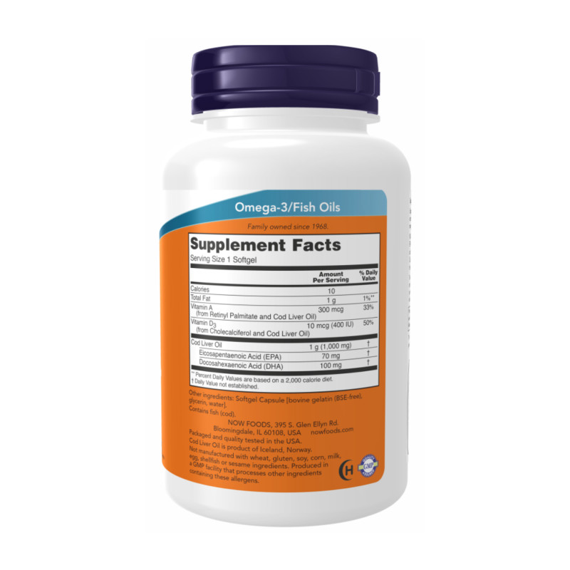 Cod Liver Oil 1000mg - 180 sgels