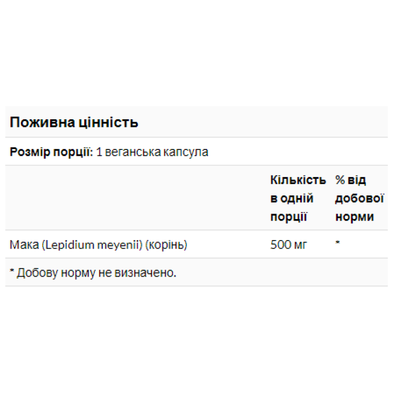 Maca 500mg - 100vcaps (До 01.27)