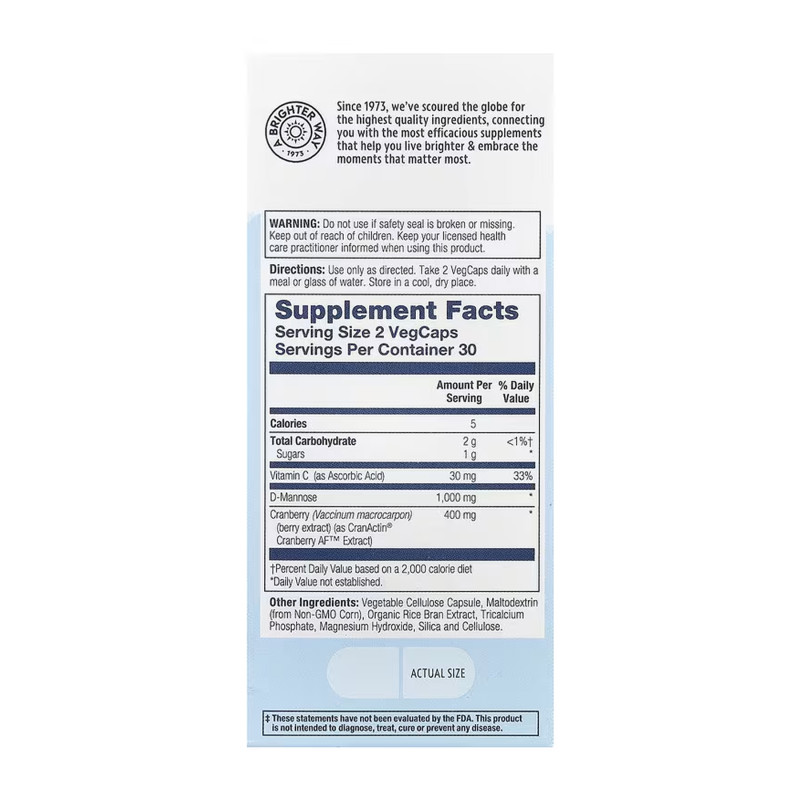 CranActin D-Mannose 1000mg - 60 vcaps