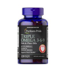 Triple Omega 3-6-9 Fish & Flax Oils - 120 softgels