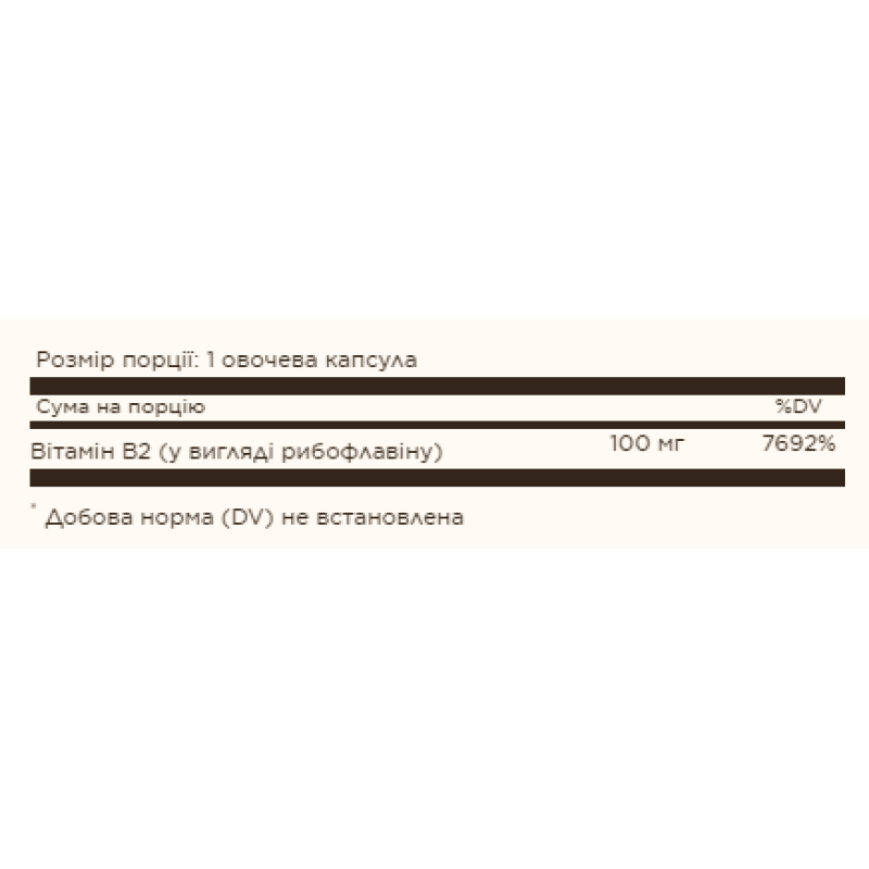 Vitamin B2 100mg (Riboflavin) - 100 Vcaps