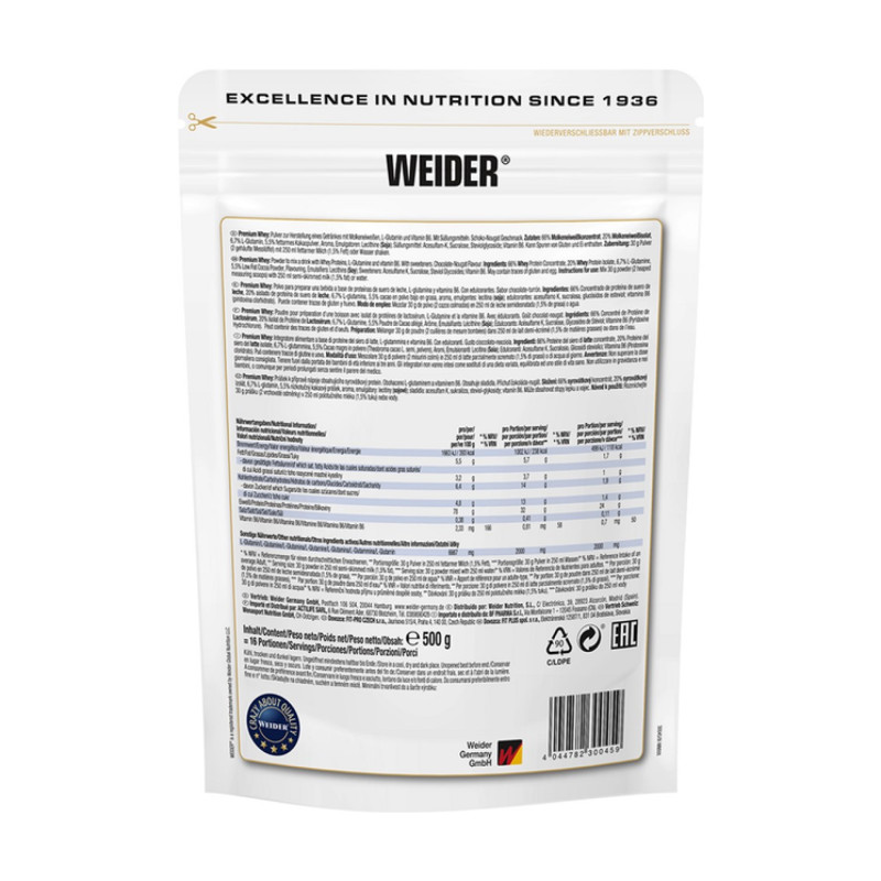Premium Whey Protein - 500g Chocolat Nugat