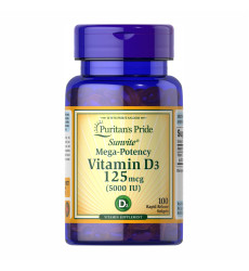 Vitamin D-3 125mcg (5000 IU) Sunvite Mega Potency - 100 tabs (Пошкоджена банка)