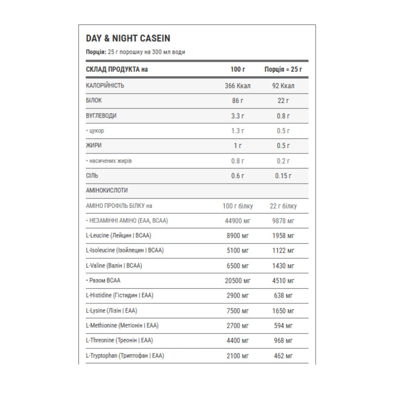 Day&Night Casein - 1800g Vanila Cream