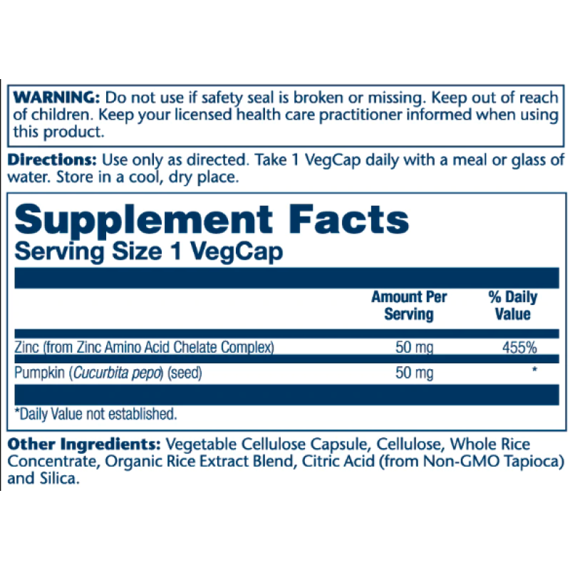 Zinc 50mg - 100 vcaps