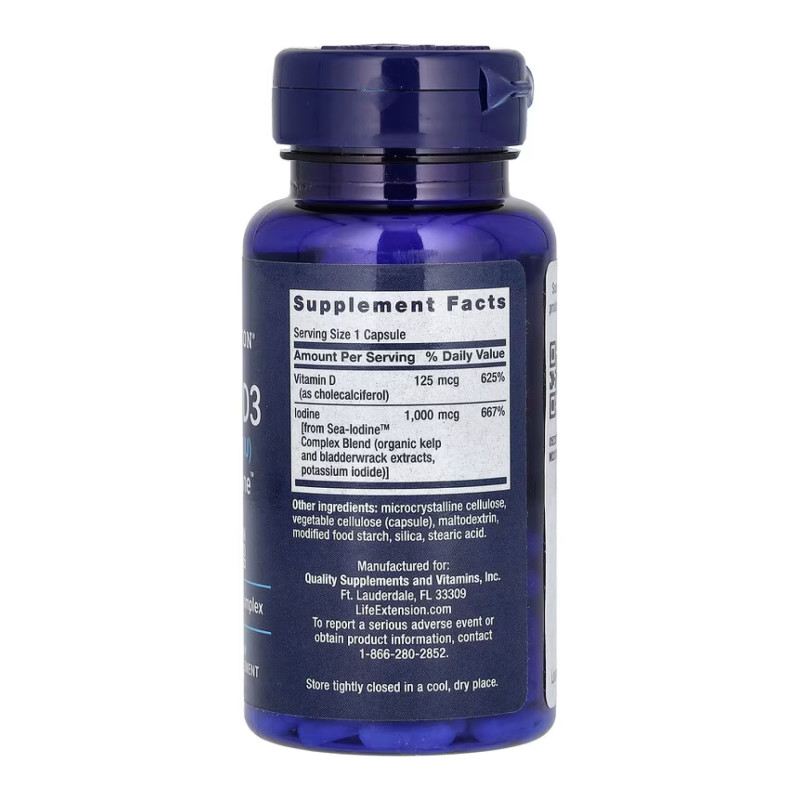 Vit D3 with Sea-Iodine™ 125 mcg (5000 IU) - 60 caps (Пошкоджена банка)