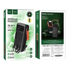 Павербанк Hoco DB33 Plus Rising 30000 mAh (22.5W, сонячна панель, Black)