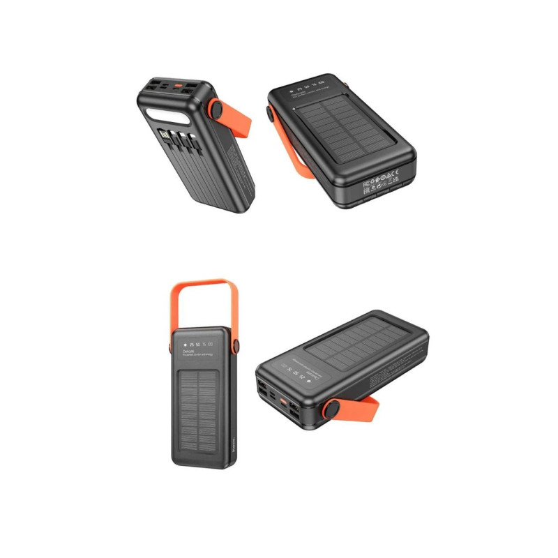 Павербанк Hoco DB33 Plus Rising 30000 mAh (22.5W, сонячна панель, Black)