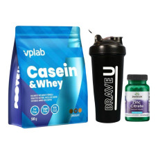 Набір-трійка “DAY & NIGHT POWER” — Casein & Whey (шоколад) + цинк + шейкер