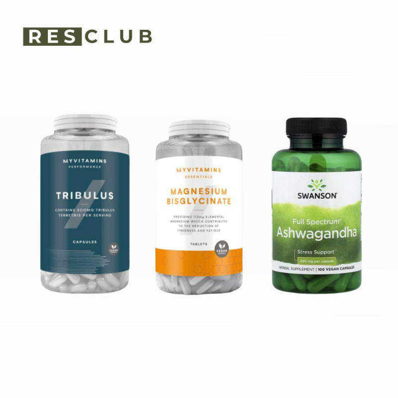 Набір-трійка «Сила та Спокій: Tribulus, Ashwagandha, Magnesium»
