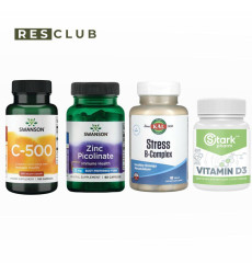 Набір «Імунітет та антистрес»: Vitamin C + Zinc + Stress B-Complex + Vitamin D3