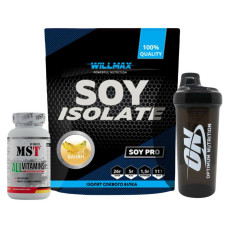 Набір-трійка SOY BALANCE: протеїн банан + MST All Vitamins + шейкер