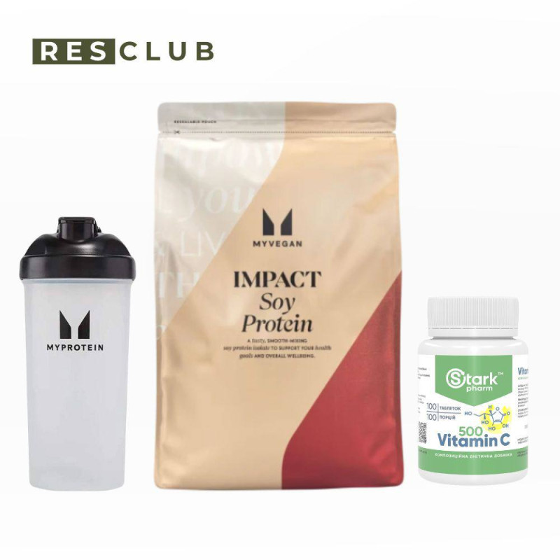 Набір-трійка IMPACT — Unflavored Pack: протеїн  без смаку + шейкер + вітамін С (безкоштовна доставка)