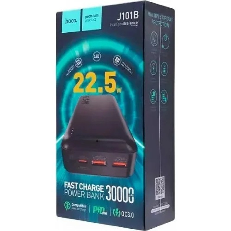 Павербанк Hoco J101B |PD20W+QC3.0 22.5W| 30 000mAh Black