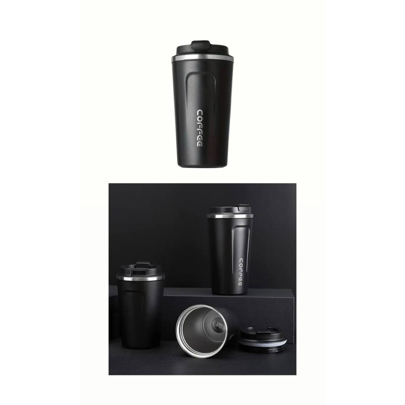 Набір 2в1: Електрична машинка для стрижки волосся HOCO HP27 Engraving Hair Clipper Gold + термочашка Cofee 510 мл (чорна)