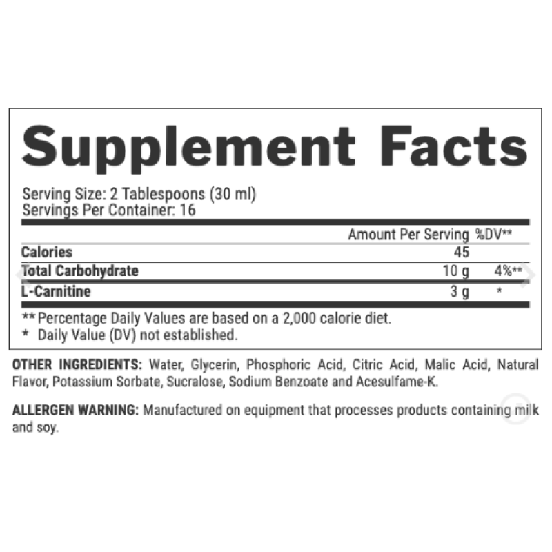 Liquid L-Carnitine 3000 - 480ml Cherry Lime