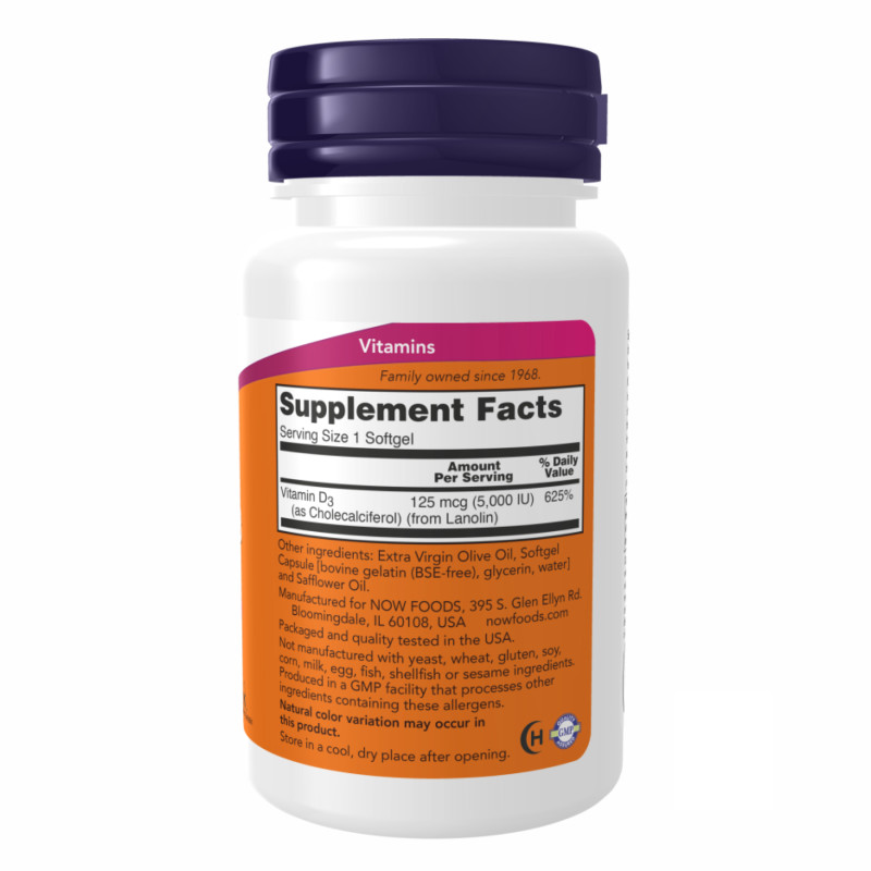 Vitamin D-3 5000 IU - 240 softgels (Пошкоджена етикетка)