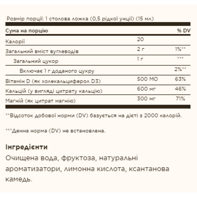 Liquid Calcium Magnesium Citrate with Vitamin D3 - 16 oz Natural Strawberry (Пошкоджена етикетка)