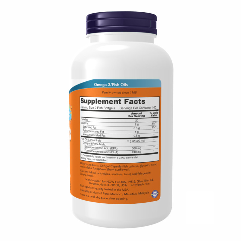Omega-3 FO 1000mg 180/120 Fish Gelatin - 200 sgels (Пошкоджена банка)