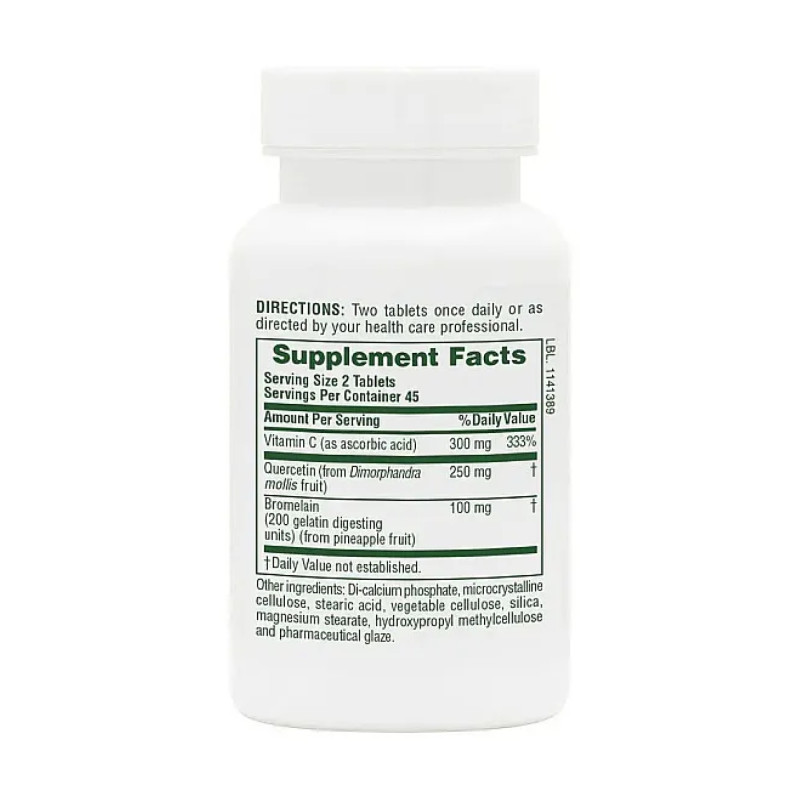Quercetin + VIT C Bromelain - 90 tabs (Пошкоджена етикетка)
