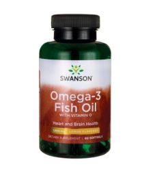 Omega-3 Fish Oil whith vitamin D - Lemone Flavored 1000mg - 60 sgels