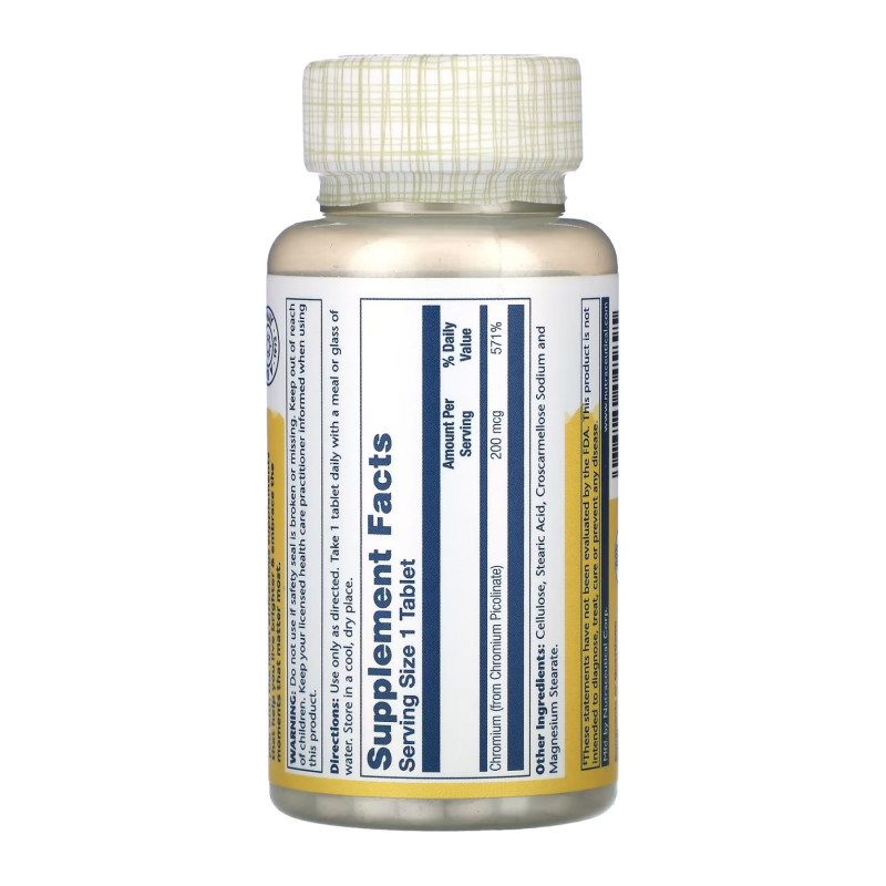 Chromium Picolinate 200mcg - 100 tabs (Пошкоджена банка)
